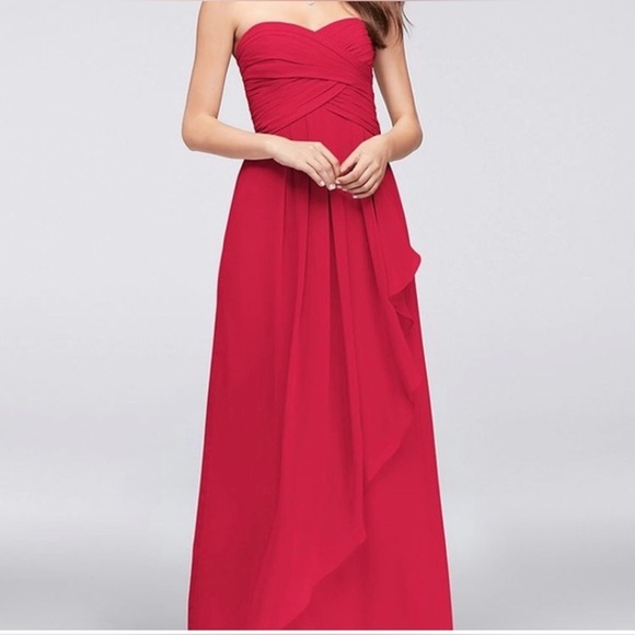 Strapless Prom Dance Ball WeddingChiffonSize 4 Apple Red